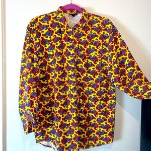 YellowVintage Paisley button up Size Medium perfect for Festival or Beach